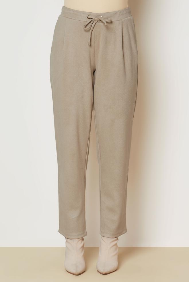 Vêtements hijab BRUN PANTALON EN DAIM 70794 - ALVİNA