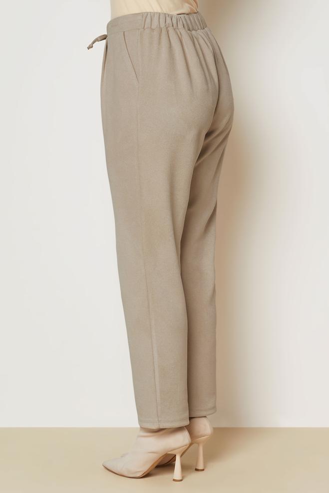 Vêtements hijab BRUN PANTALON EN DAIM 70794 - ALVİNA