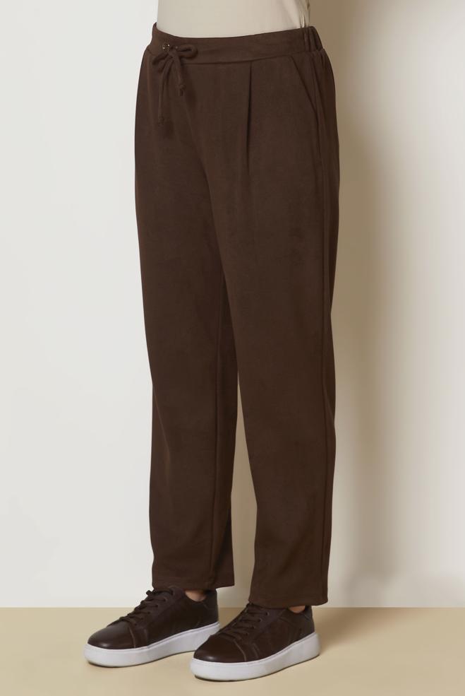 Vêtements hijab BRUN PANTALON EN DAIM 70794 - ALVİNA