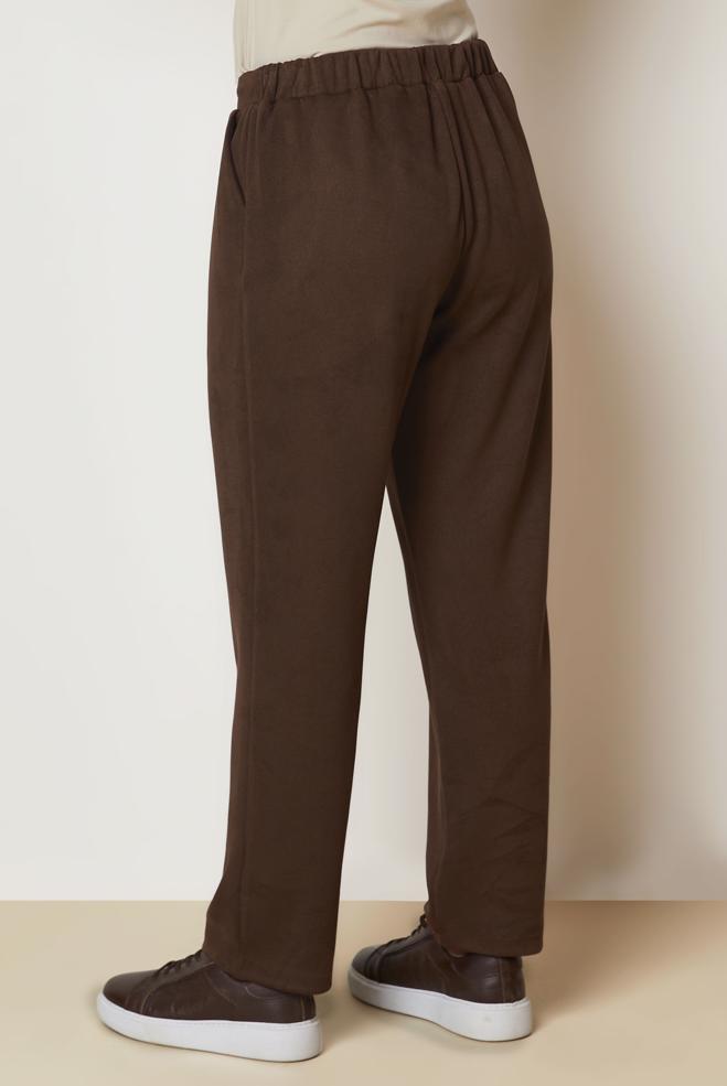 Vêtements hijab BRUN PANTALON EN DAIM 70794 - ALVİNA