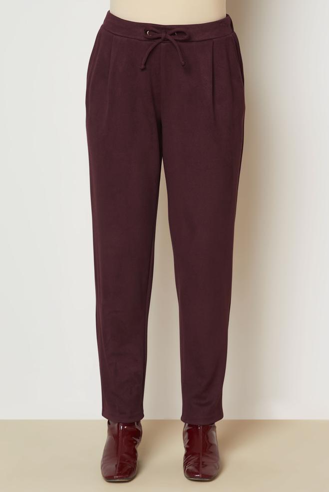 Vêtements hijab PRUNE PANTALON EN DAIM 70794 - ALVİNA