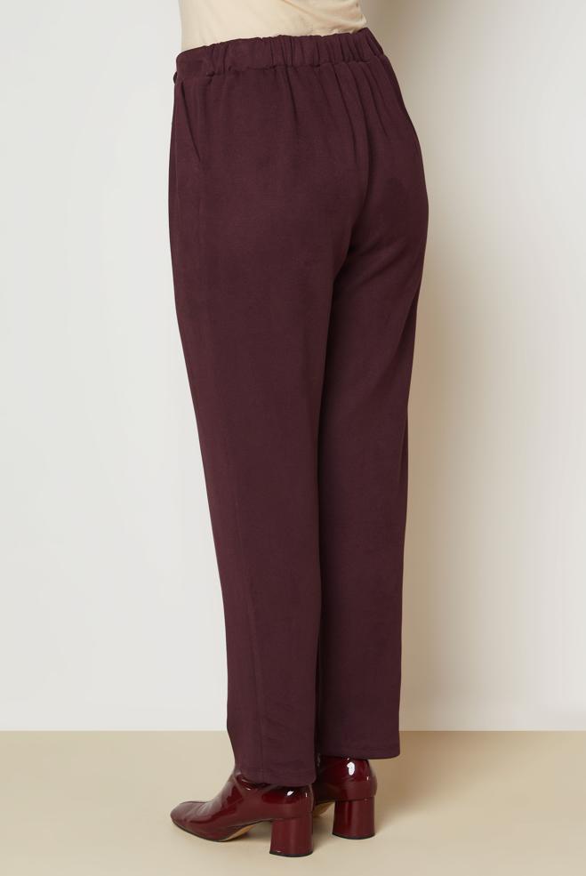 Vêtements hijab PRUNE PANTALON EN DAIM 70794 - ALVİNA