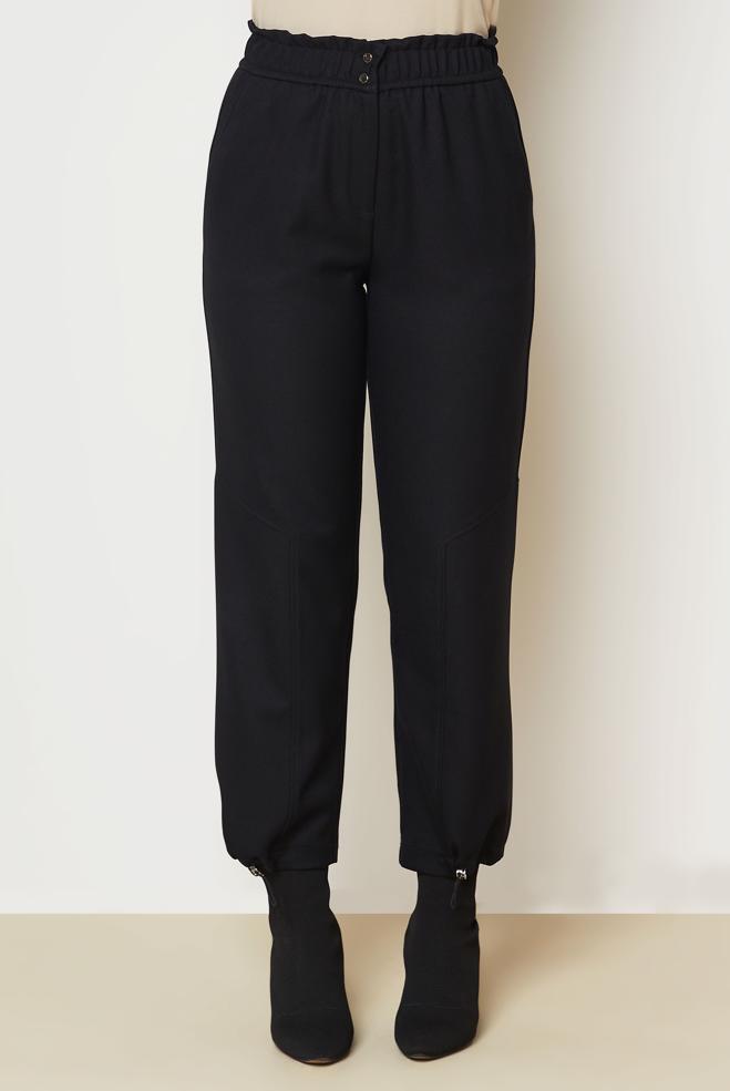 Vêtements hijab NOIR PANTALON EFFET LIN 70948 - ALVİNA