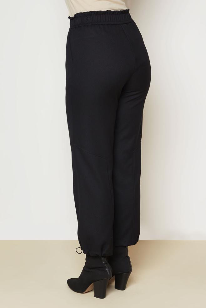 Vêtements hijab NOIR PANTALON EFFET LIN 70948 - ALVİNA