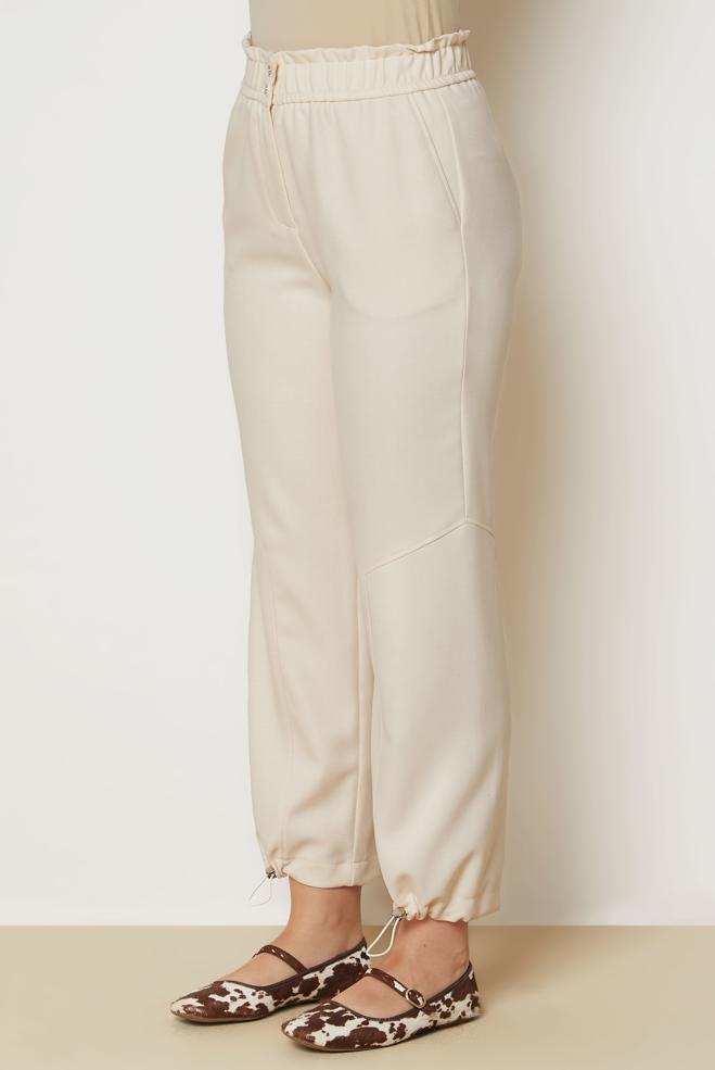 Vêtements hijab BRUN PANTALON EFFET LIN 70948 - ALVİNA