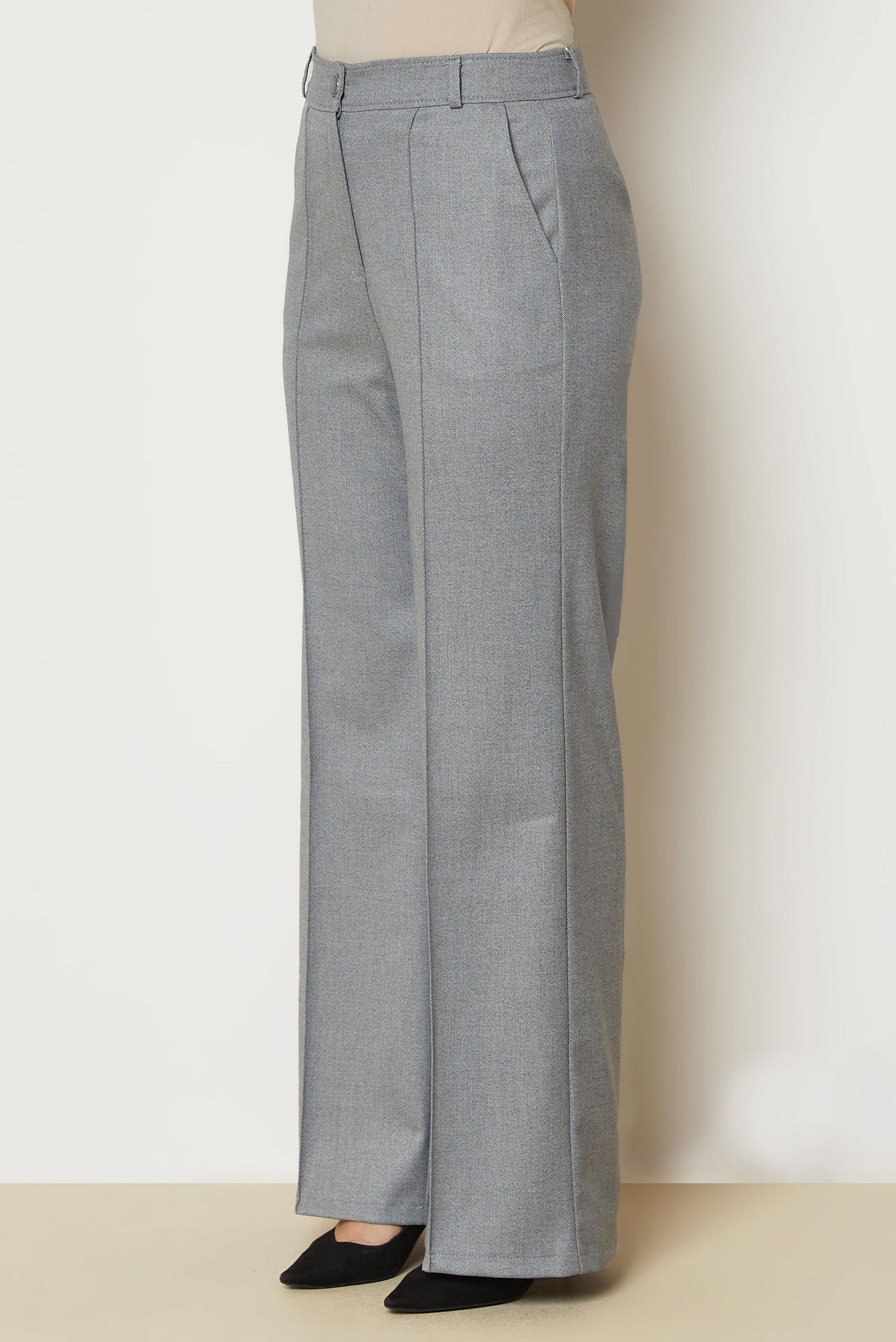 Tesettür giyim GRİ GENİŞ PAÇA PANTOLON 71015
