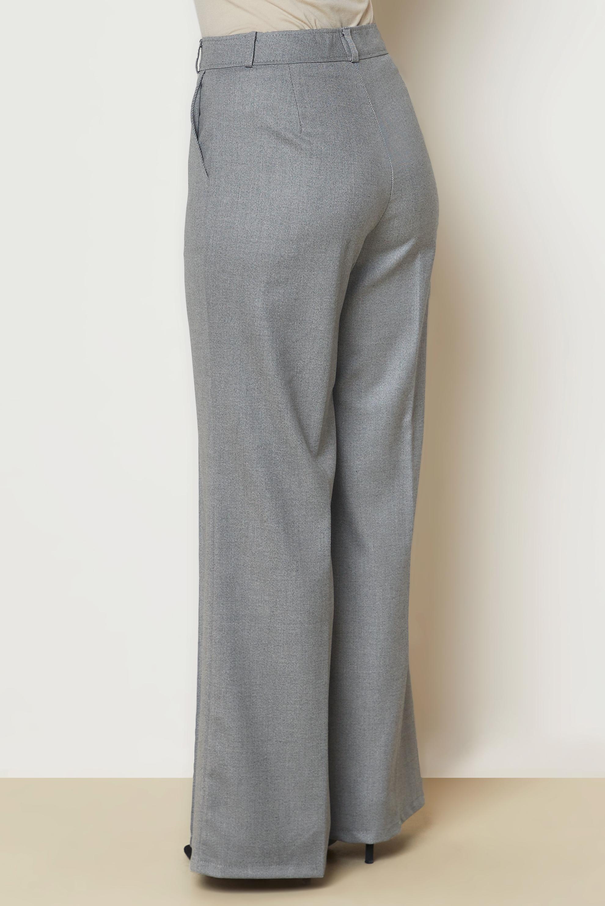 Tesettür giyim GRİ GENİŞ PAÇA PANTOLON 71015
