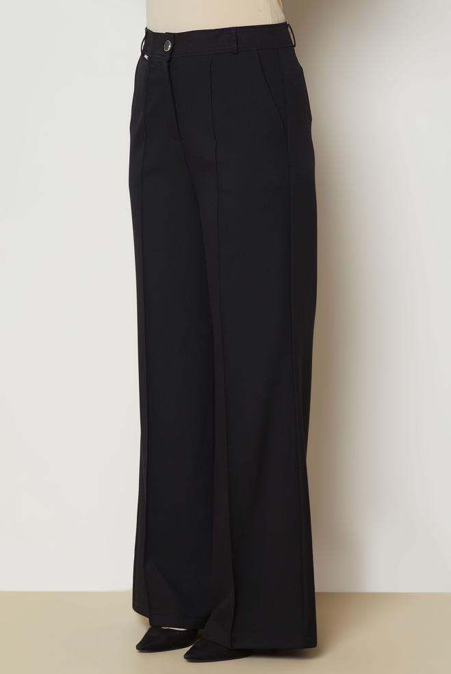 Hijab clothing BLACK WIDE LEG PANTS 71016 - ALVİNA