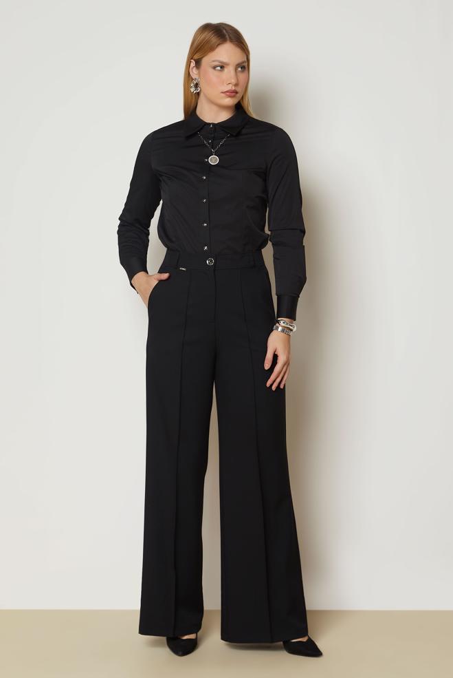 Hijab clothing BLACK WIDE LEG PANTS 71016 - ALVİNA