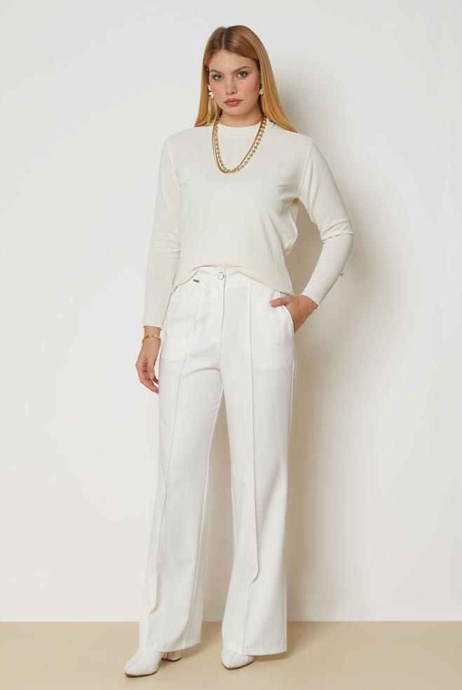 Vêtements hijab BLANC PANTALON LARGE 71016 - ALVİNA