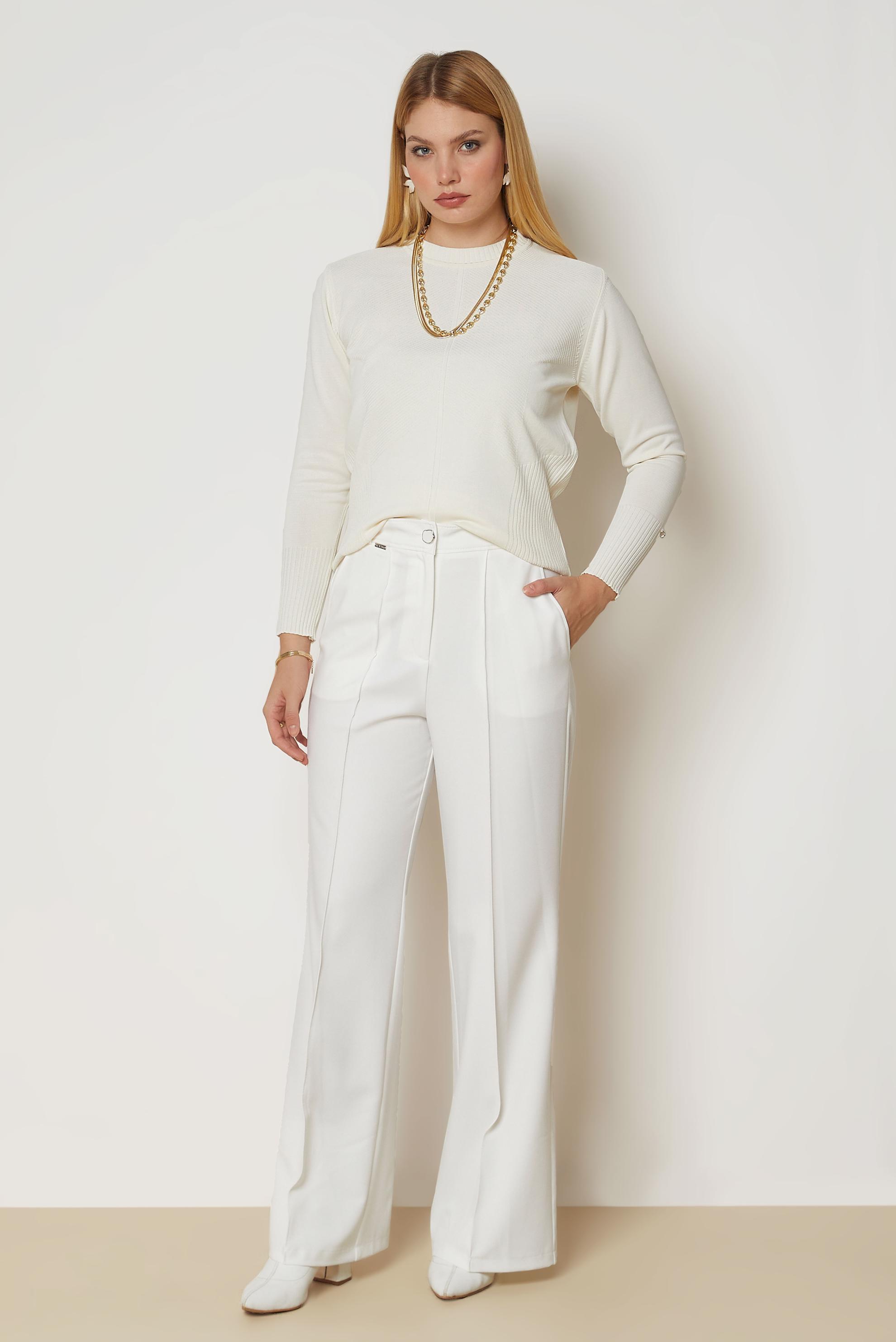 Hijab clothing WHITE WIDE LEG PANTS 71016