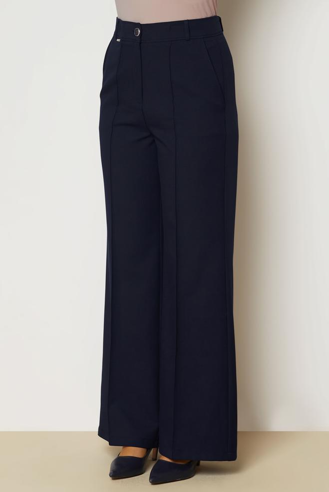 Hijab clothing NAVY BLUE WIDE LEG PANTS 71016 - ALVİNA
