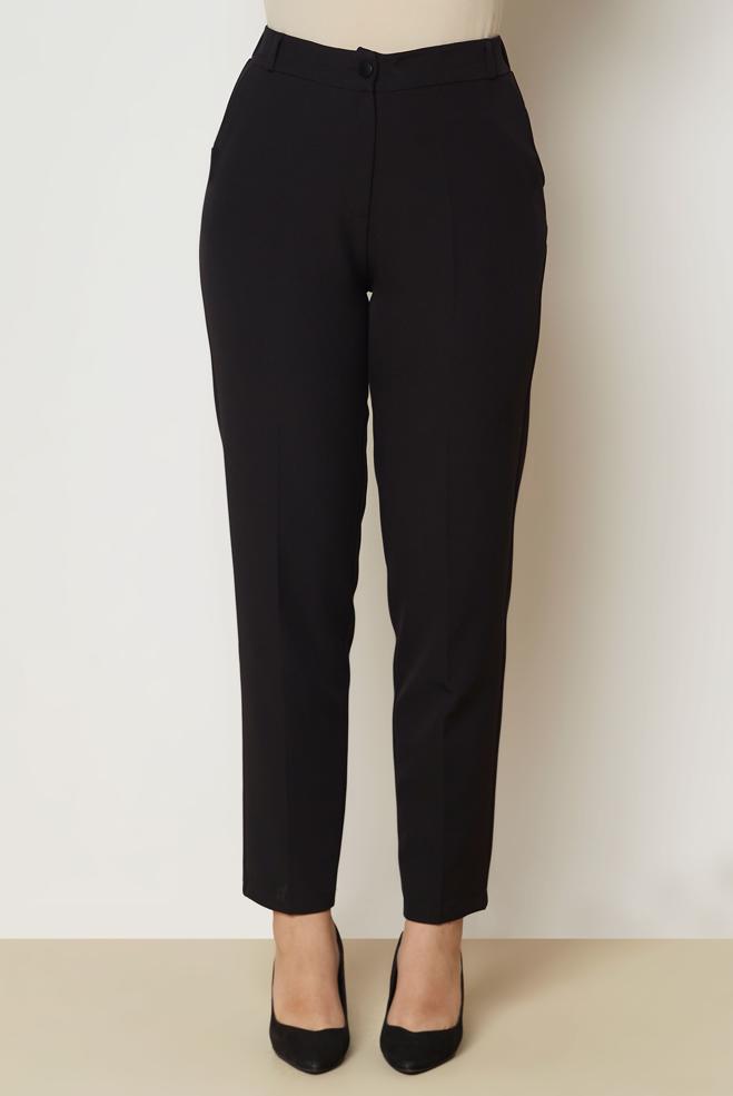 Vêtements hijab NOIR PANTALON COUPE DROITE 71018 - ALVİNA