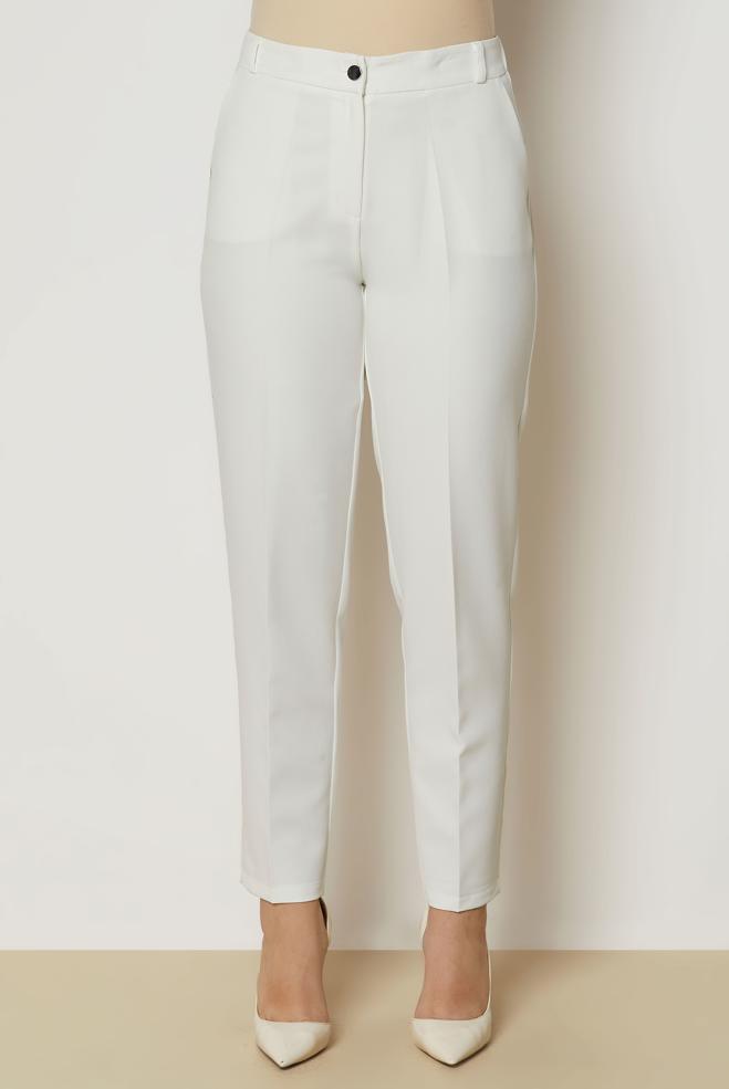 Vêtements hijab BLANC PANTALON COUPE DROITE 71018 - ALVİNA