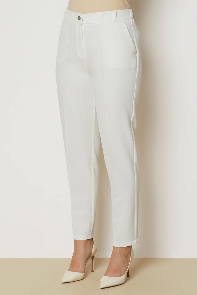 Vêtements hijab BLANC PANTALON COUPE DROITE 71018 - ALVİNA