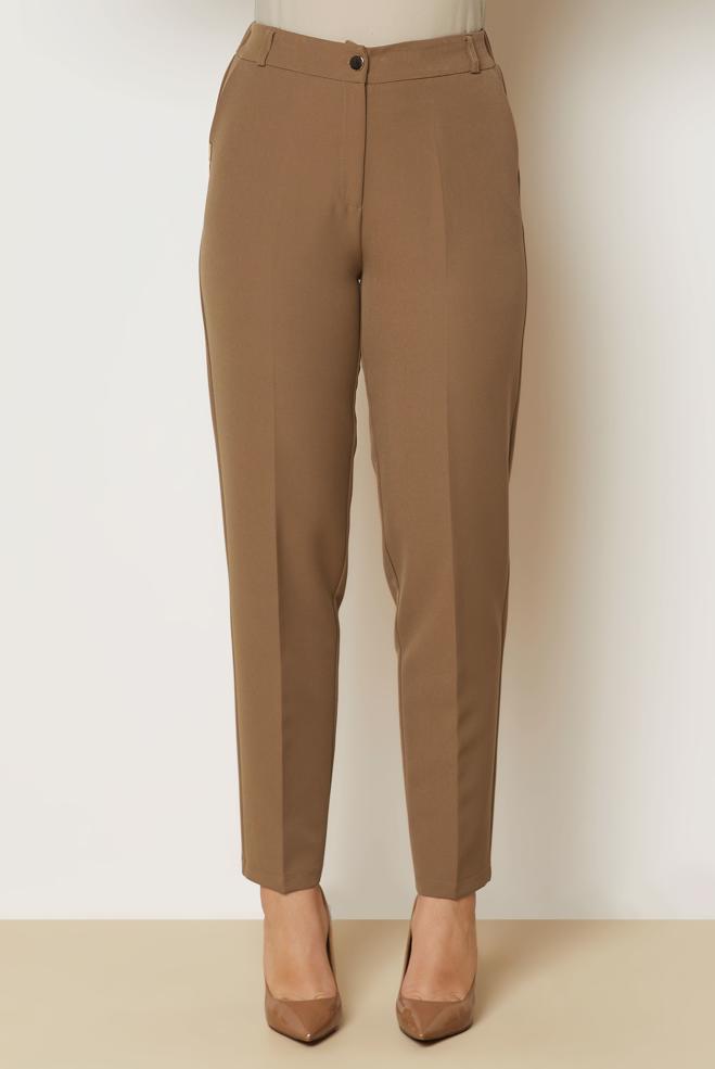 Vêtements hijab BRUN PANTALON COUPE DROITE 71018 - ALVİNA