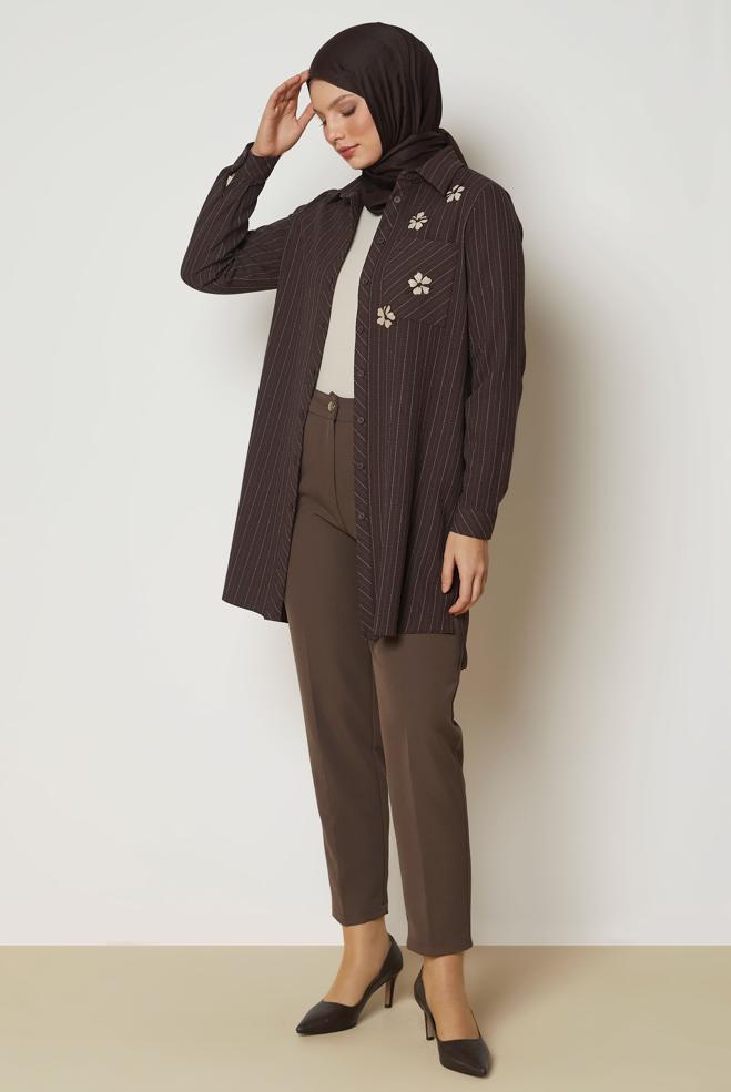 Hijab clothing MINK STRAIGHT CUT PANTS 71018 - ALVİNA