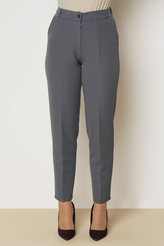 Vêtements hijab GRIS PANTALON COUPE DROITE 71018 - ALVİNA