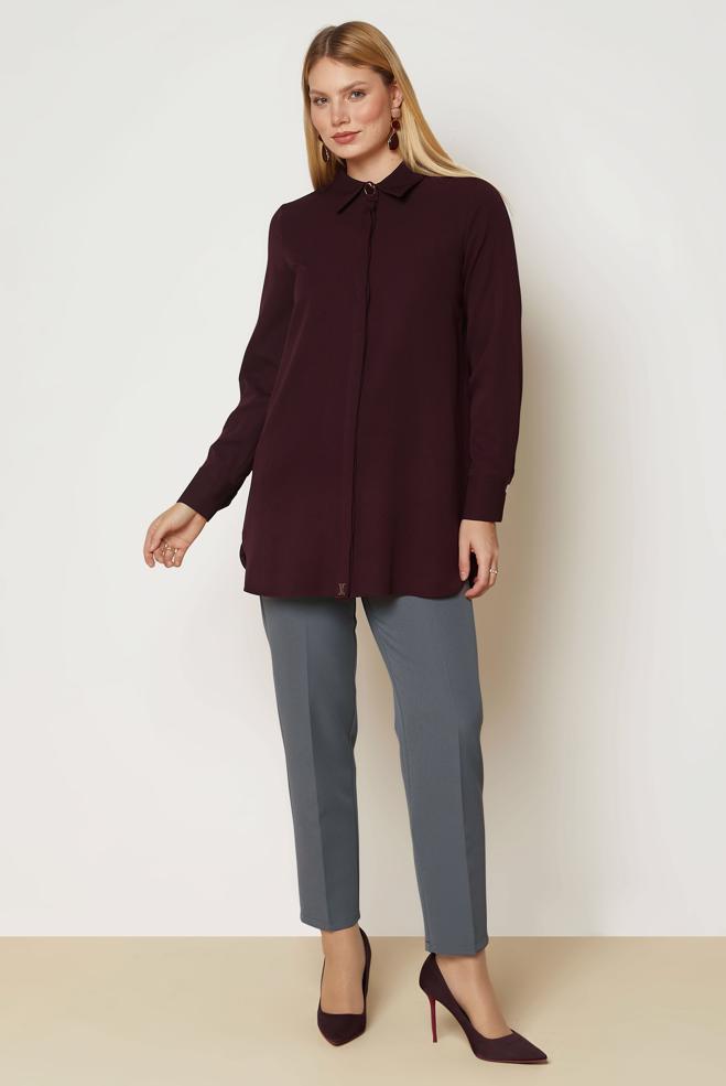 Vêtements hijab GRIS PANTALON COUPE DROITE 71018 - ALVİNA