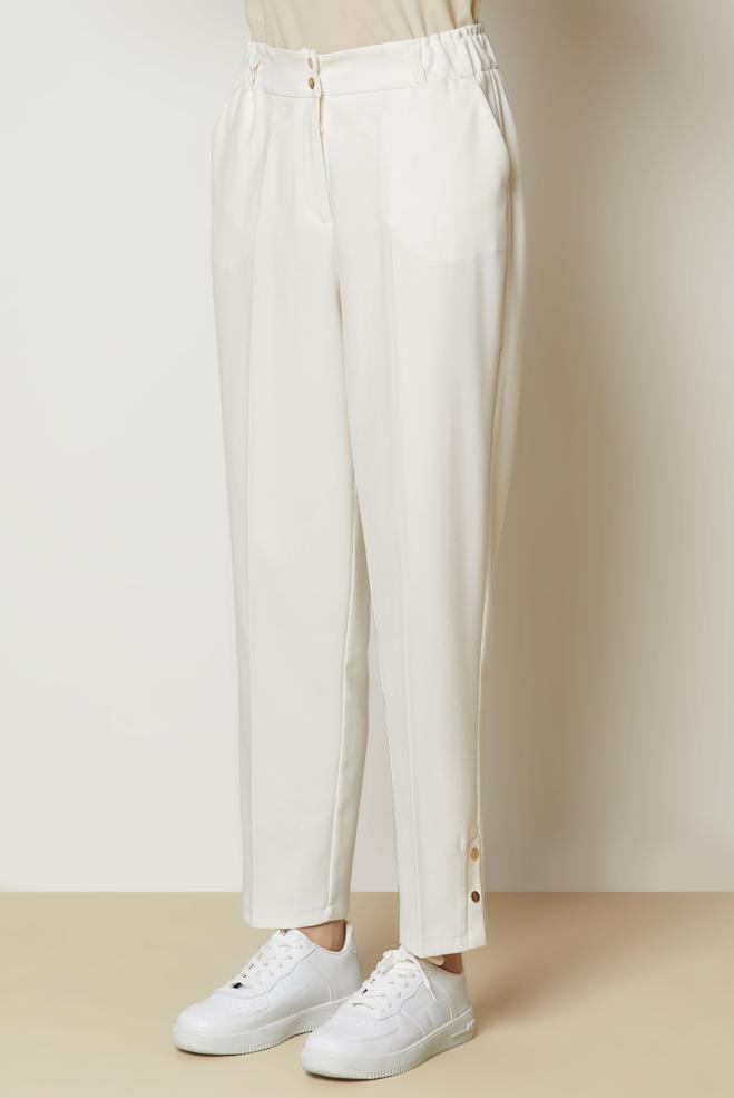 Hijab clothing WHITE 71026 14662 PANTOLON 38-48 - ALVİNA
