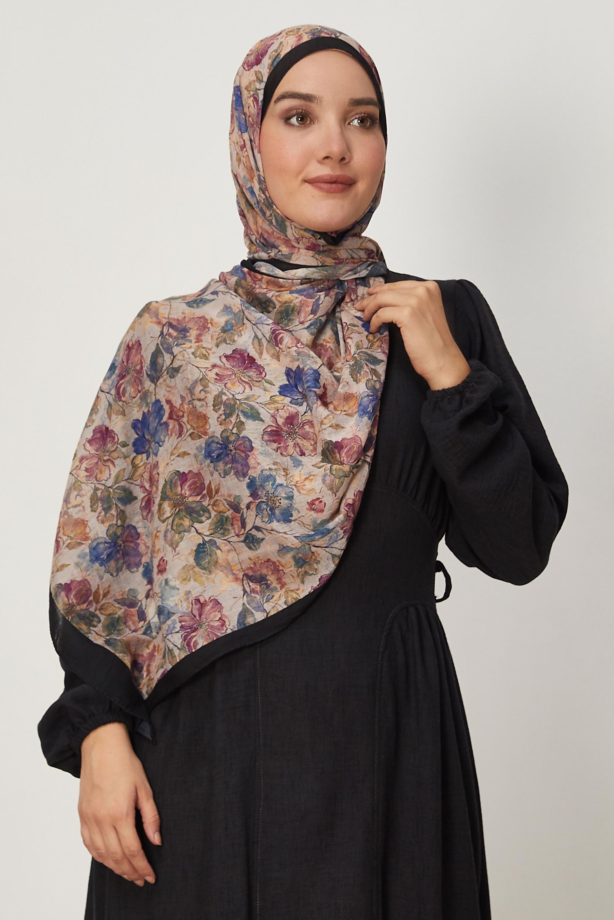 Hijab clothing BLACK ALVINA PATTERNED SHAWL 3913