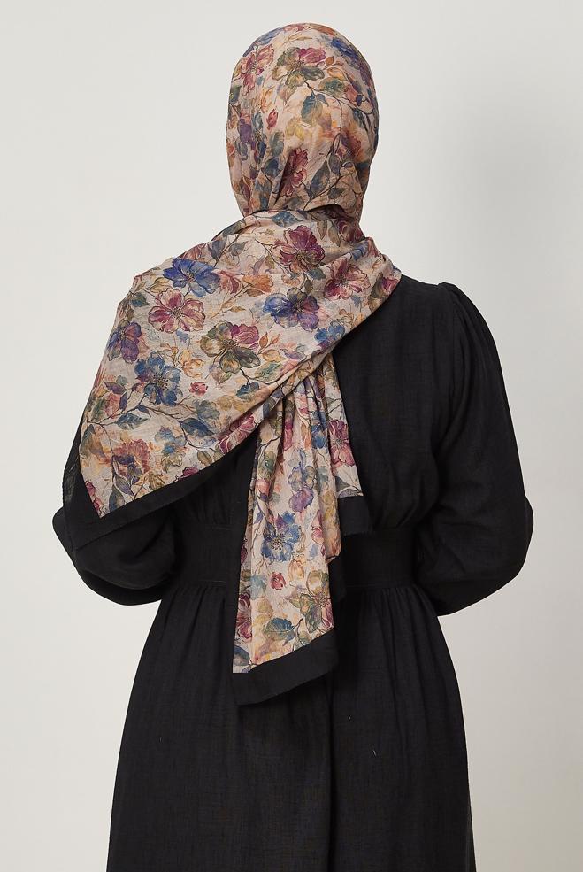 Hijab clothing BLACK 3913 ALVİNA BAMBU KRAŞ ŞAL(SHW) - ALVİNA