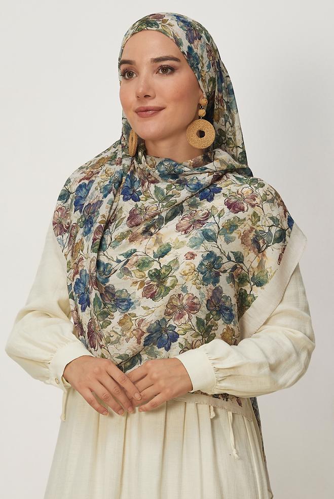 Hijab clothing BROWN 3913 ALVİNA BAMBU KRAŞ ŞAL(SHW) - ALVİNA