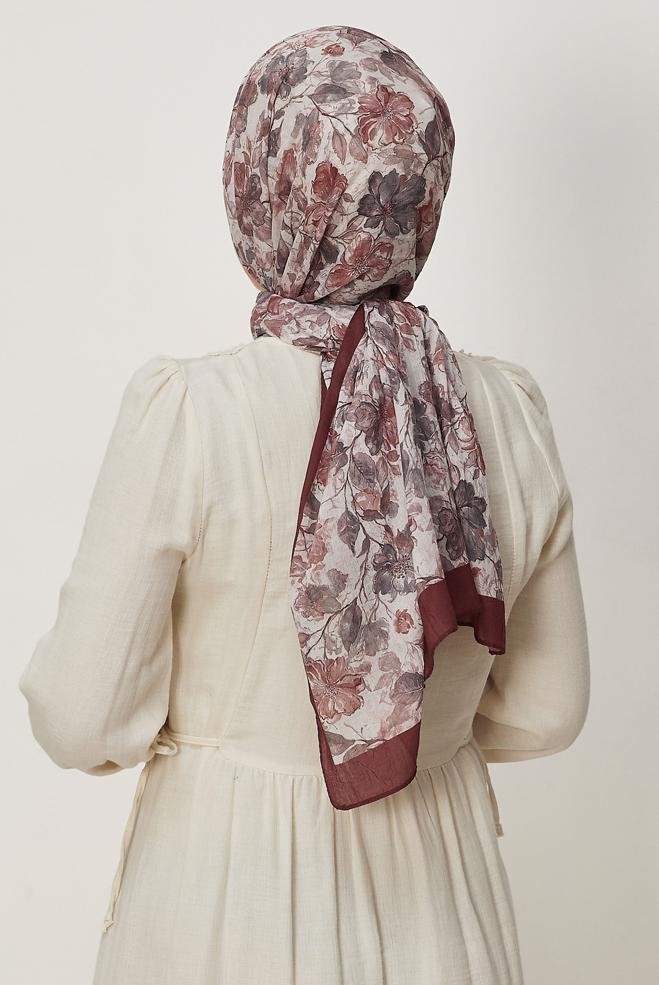 Hijab clothing BROWN 3913 ALVİNA BAMBU KRAŞ ŞAL(SHW) - ALVİNA