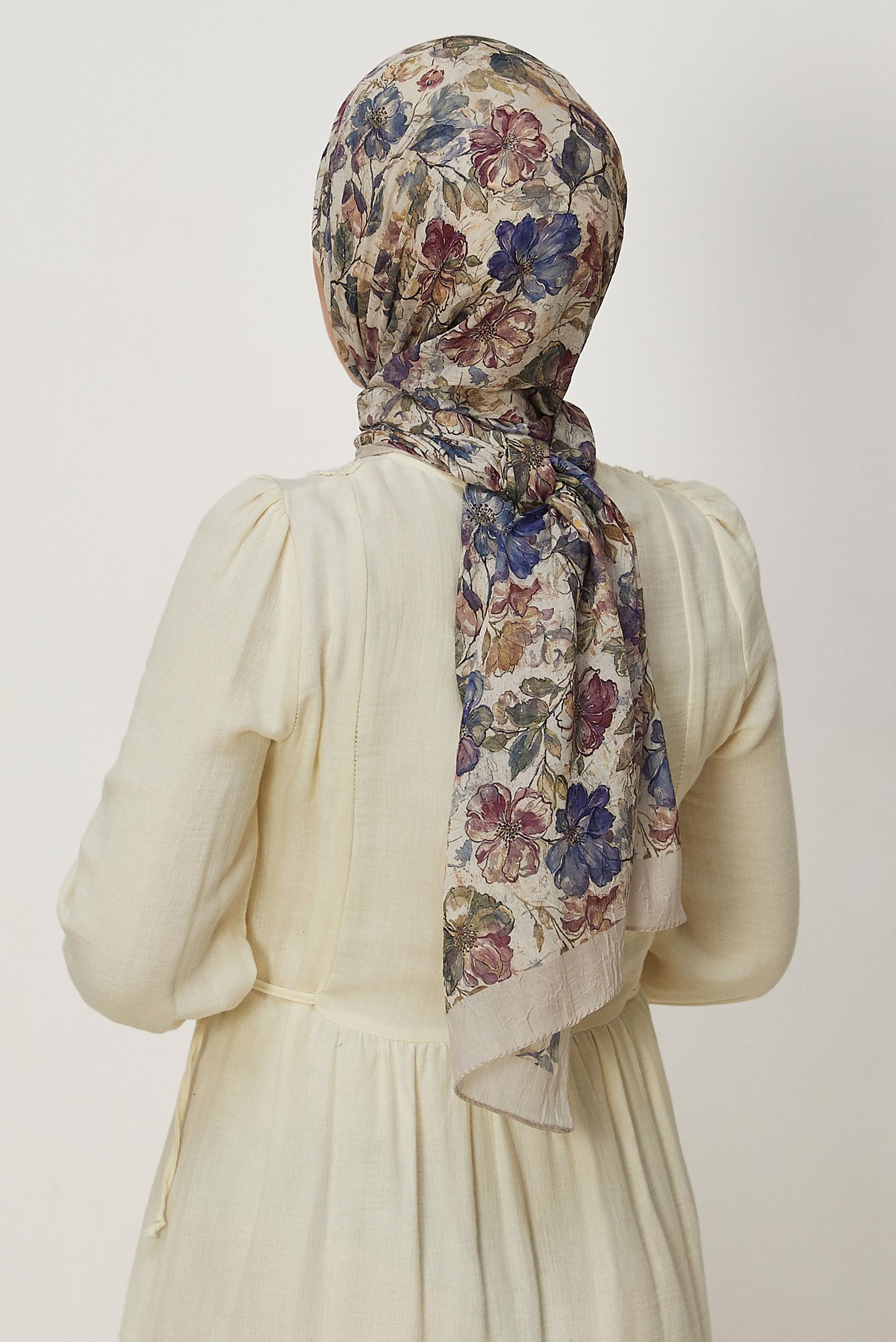 Hijab clothing BEIGE ALVINA PATTERNED SHAWL 3913