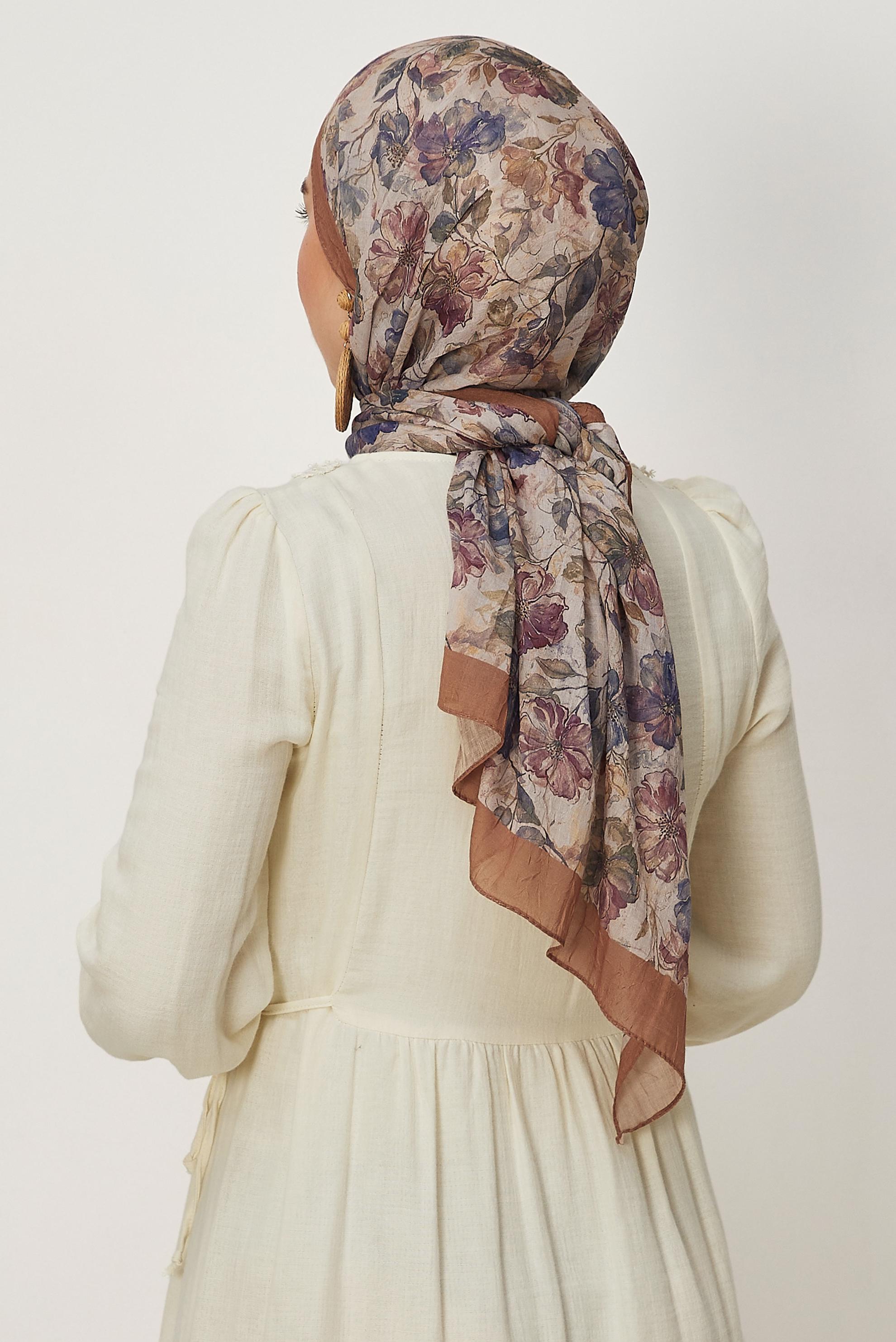Vêtements hijab ORANGE CHÂLE À MOTIFS ALVINA 3913