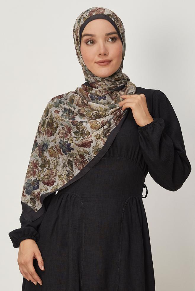 Hijab clothing GREY 3913 ALVİNA BAMBU KRAŞ ŞAL(SHW) - ALVİNA