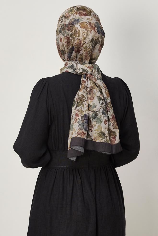 Hijab clothing GREY 3913 ALVİNA BAMBU KRAŞ ŞAL(SHW) - ALVİNA