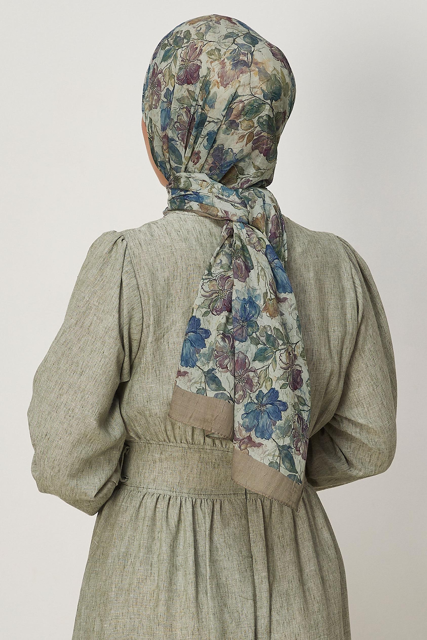 Hijab clothing GREEN ALVINA PATTERNED SHAWL 3913