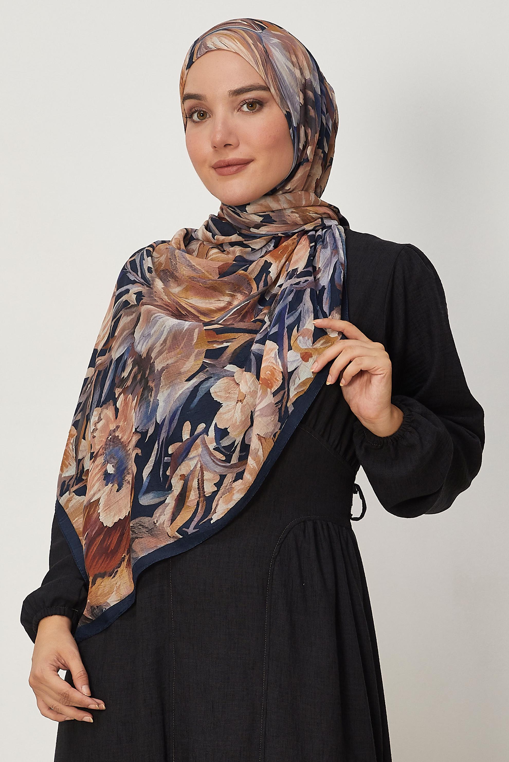 Hijab clothing BROWN ALVINA PATTERNED SHAWL 4803