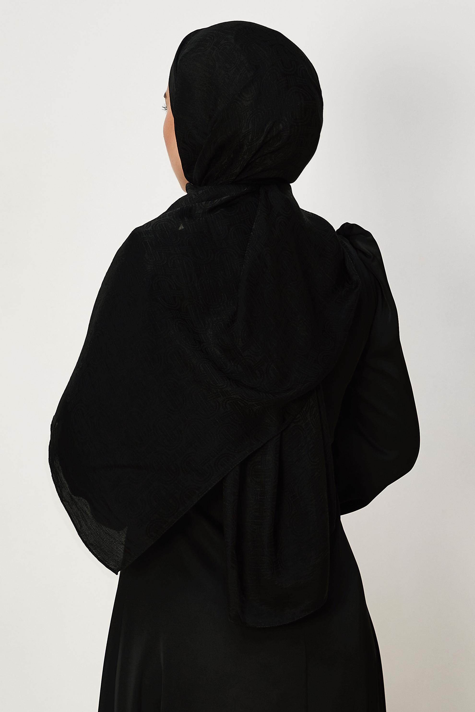Hijab clothing BLACK ALVINA AEROBIN JACQUARD SHAWL 8709