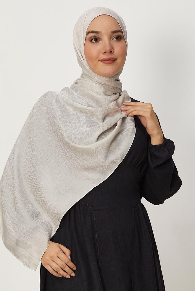 Hijab clothing BROWN ALVINA AEROBIN JACQUARD SHAWL 8709 - ALVİNA