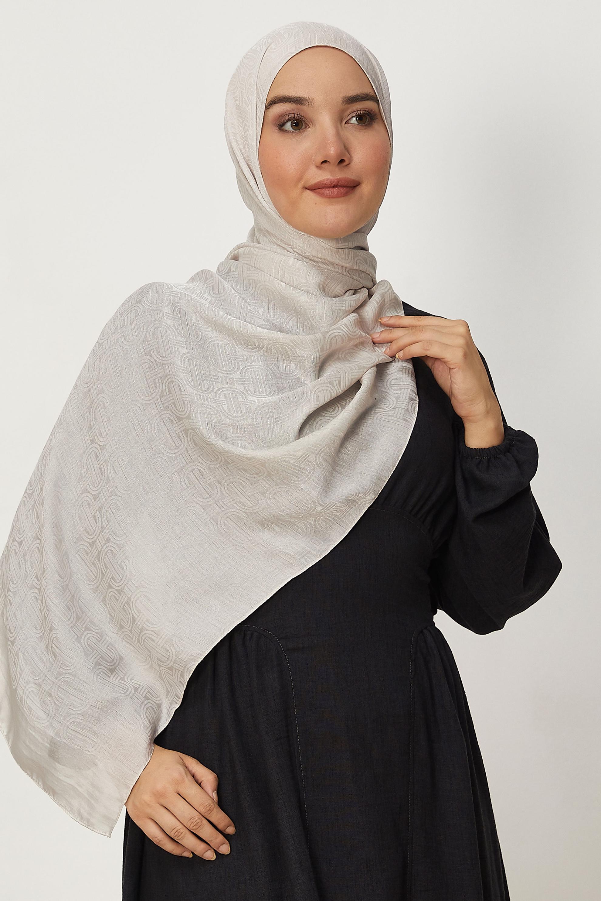 Hijab clothing BROWN ALVINA AEROBIN JACQUARD SHAWL 8709