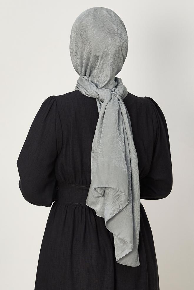 Hijab clothing GREY ALVINA AEROBIN JACQUARD SHAWL 8709 - ALVİNA