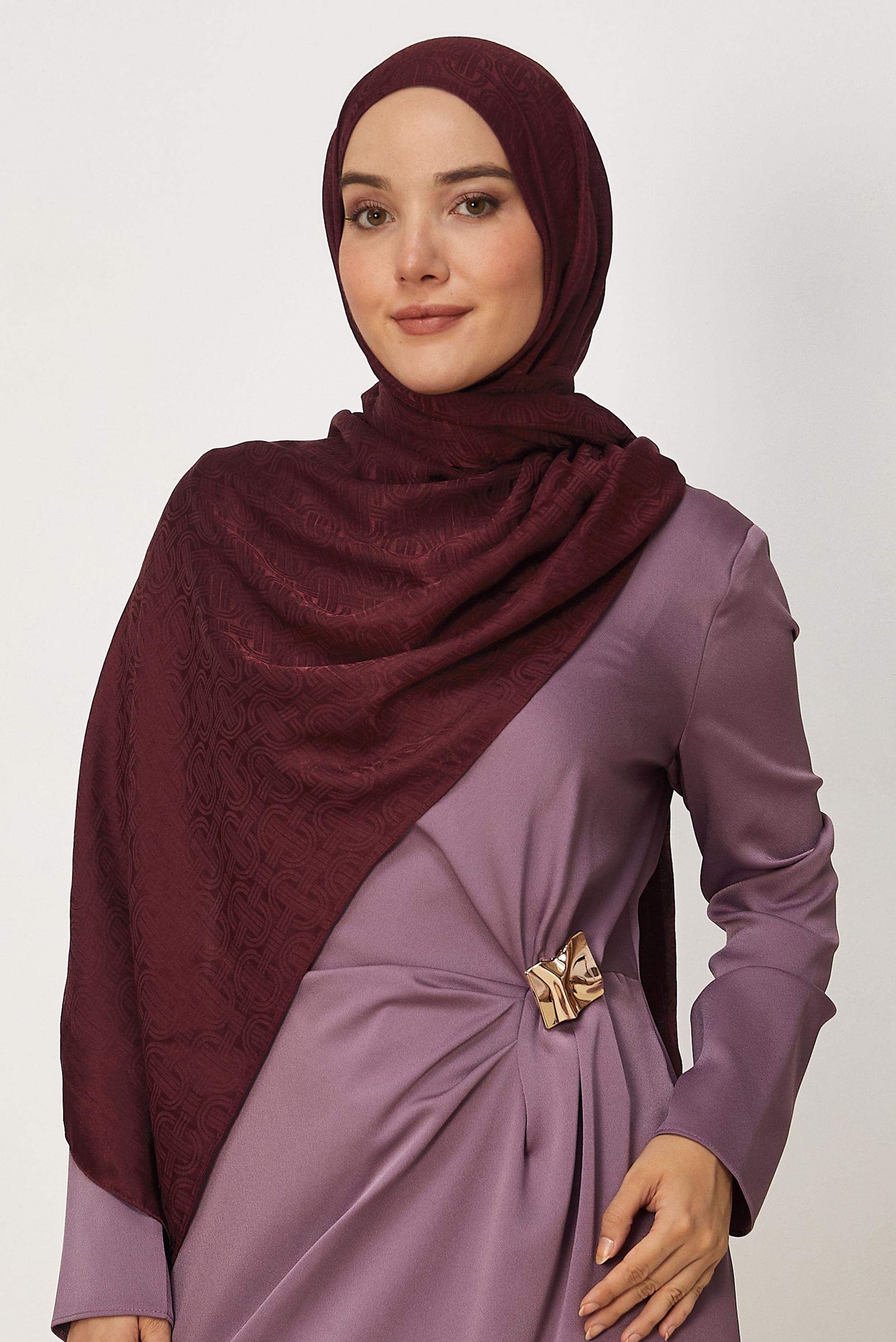 Vêtements hijab BRUN CHÂLE JACQUARD ALVINA AÉROBINE 8709