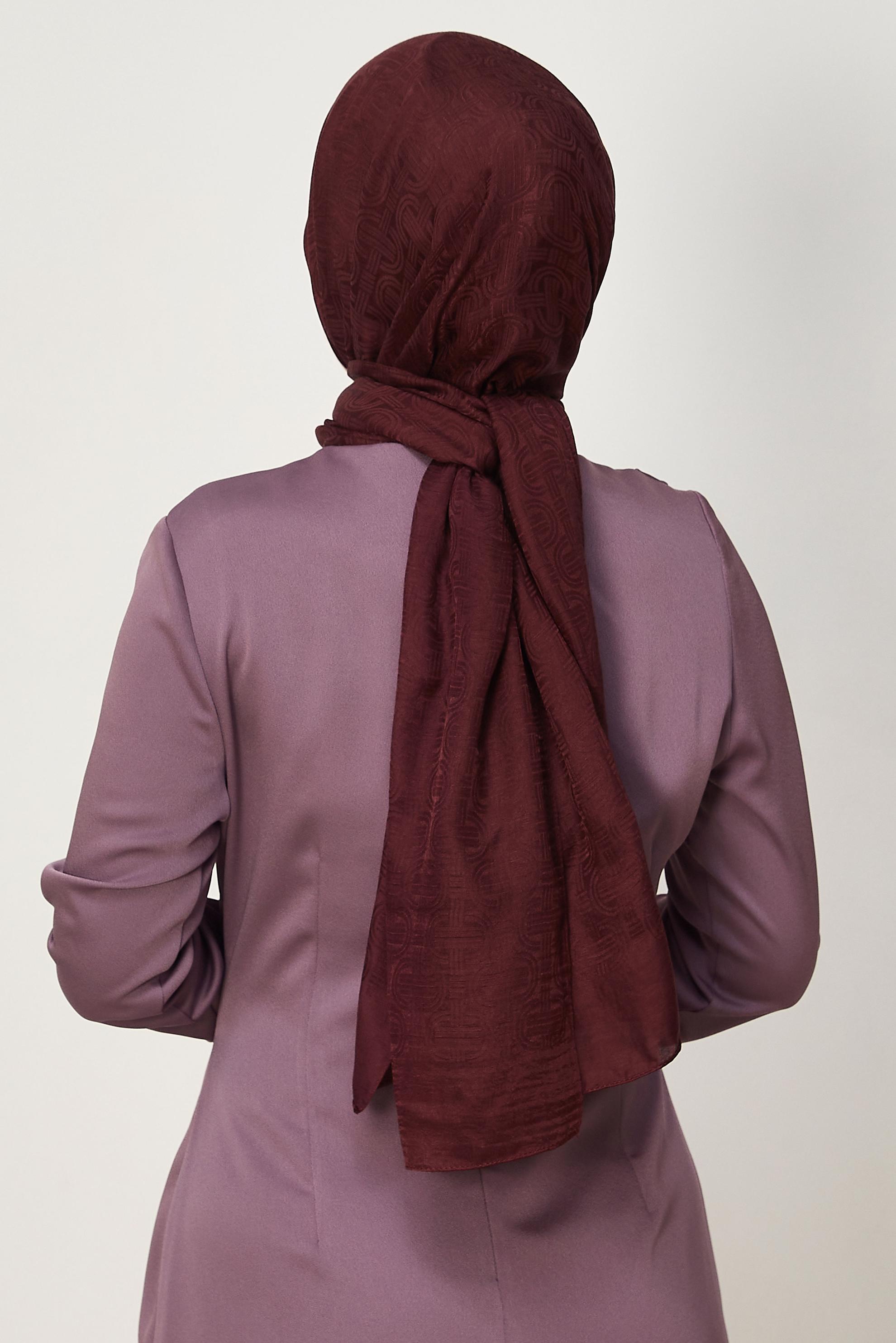 Vêtements hijab BRUN CHÂLE JACQUARD ALVINA AÉROBINE 8709