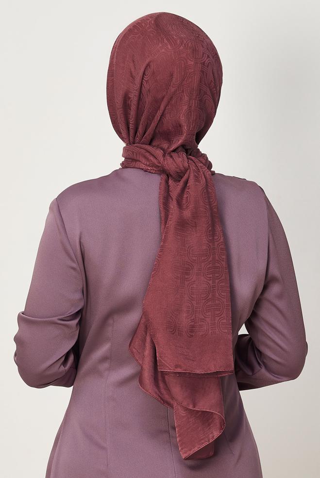 Vêtements hijab BRUN CHÂLE JACQUARD ALVINA AÉROBINE 8709 - ALVİNA