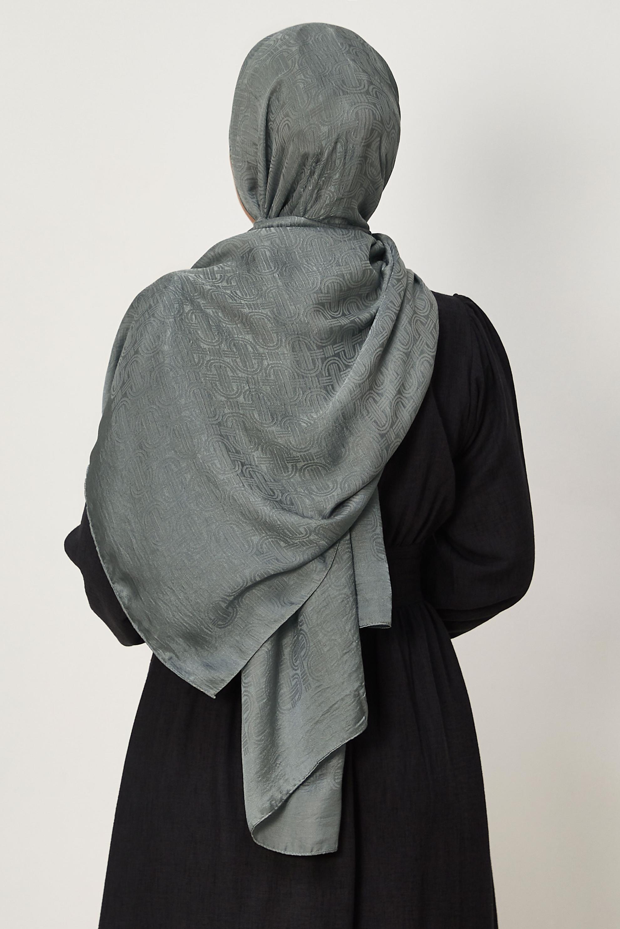 Vêtements hijab GRIS CHÂLE JACQUARD ALVINA AÉROBINE 8709