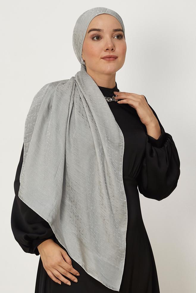 Vêtements hijab BEIGE CHÂLE JACQUARD ALVINA AÉROBINE 8709 - ALVİNA