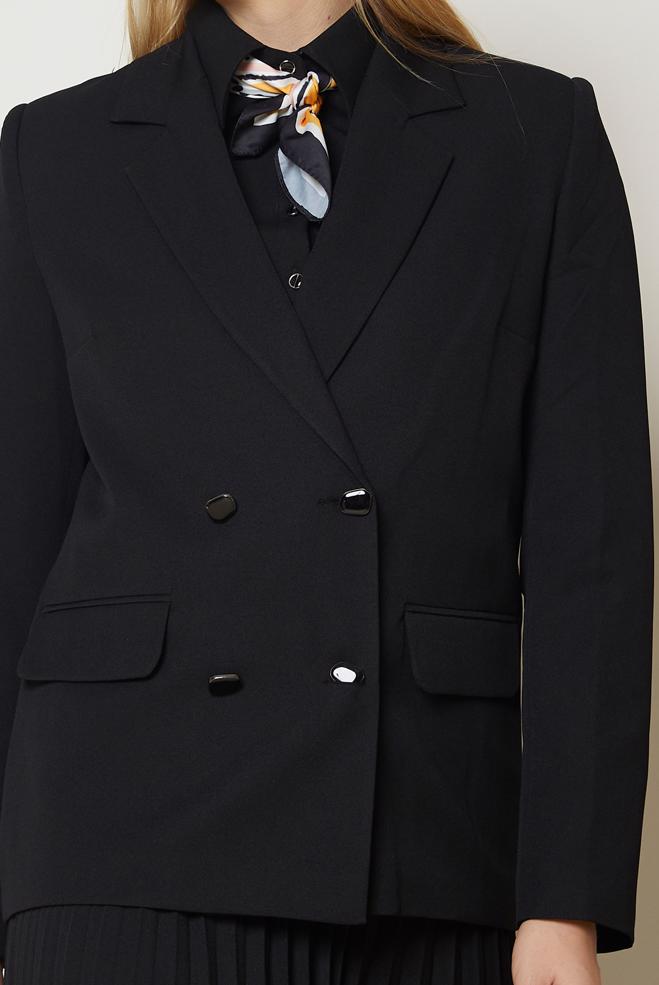 Hijab clothing BLACK DOUBLE BREASTED SKIRTED SUIT 30562 - ALVİNA