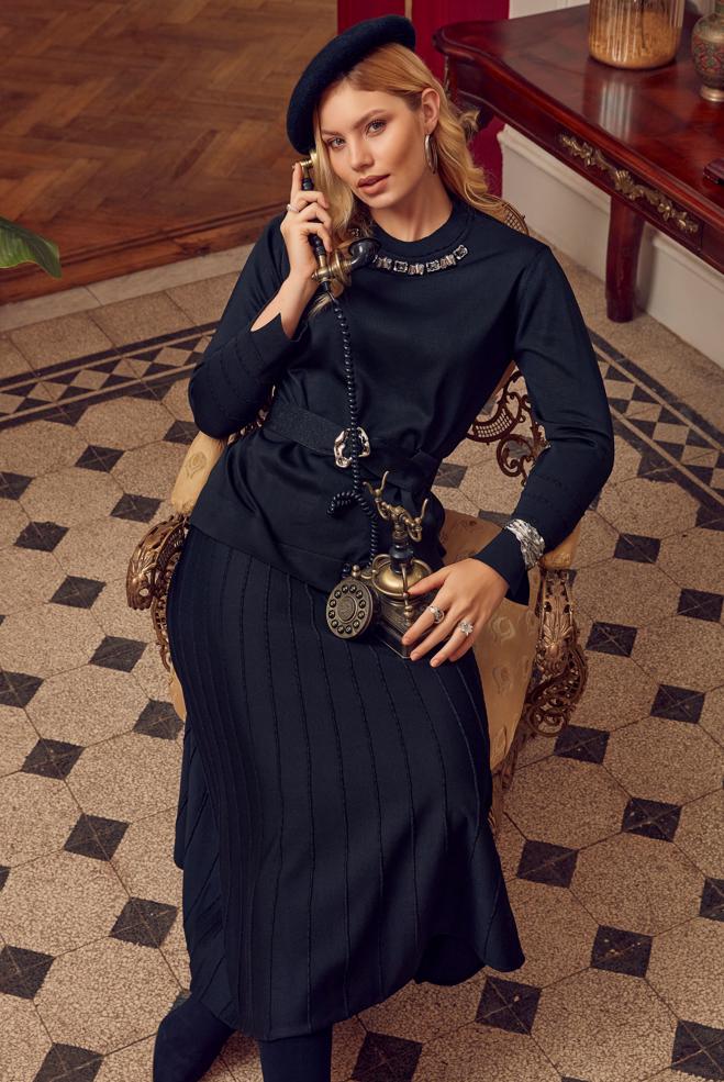 Hijab clothing NAVY BLUE 46960 İCE ELİTE TRİKO 2 Lİ ETK.TK.38-46 - ALVİNA