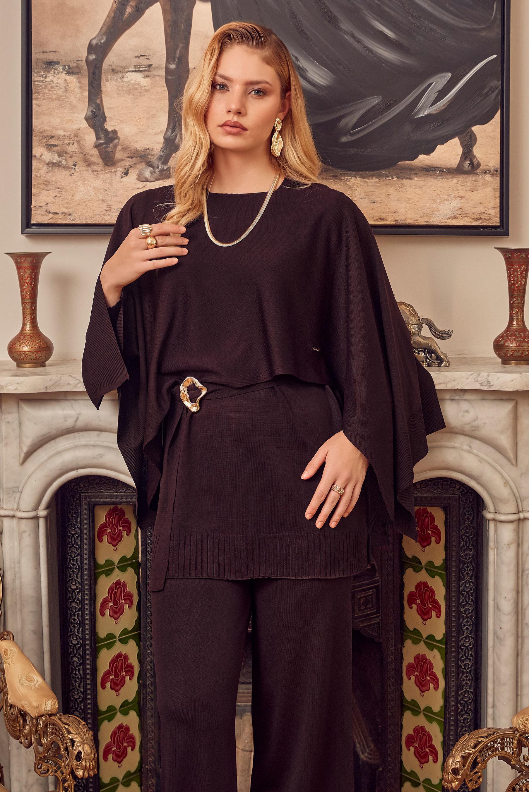 Hijab clothing DAMSON BELTED THREE PIECE KNITWEAR PANTSUIT 46961
