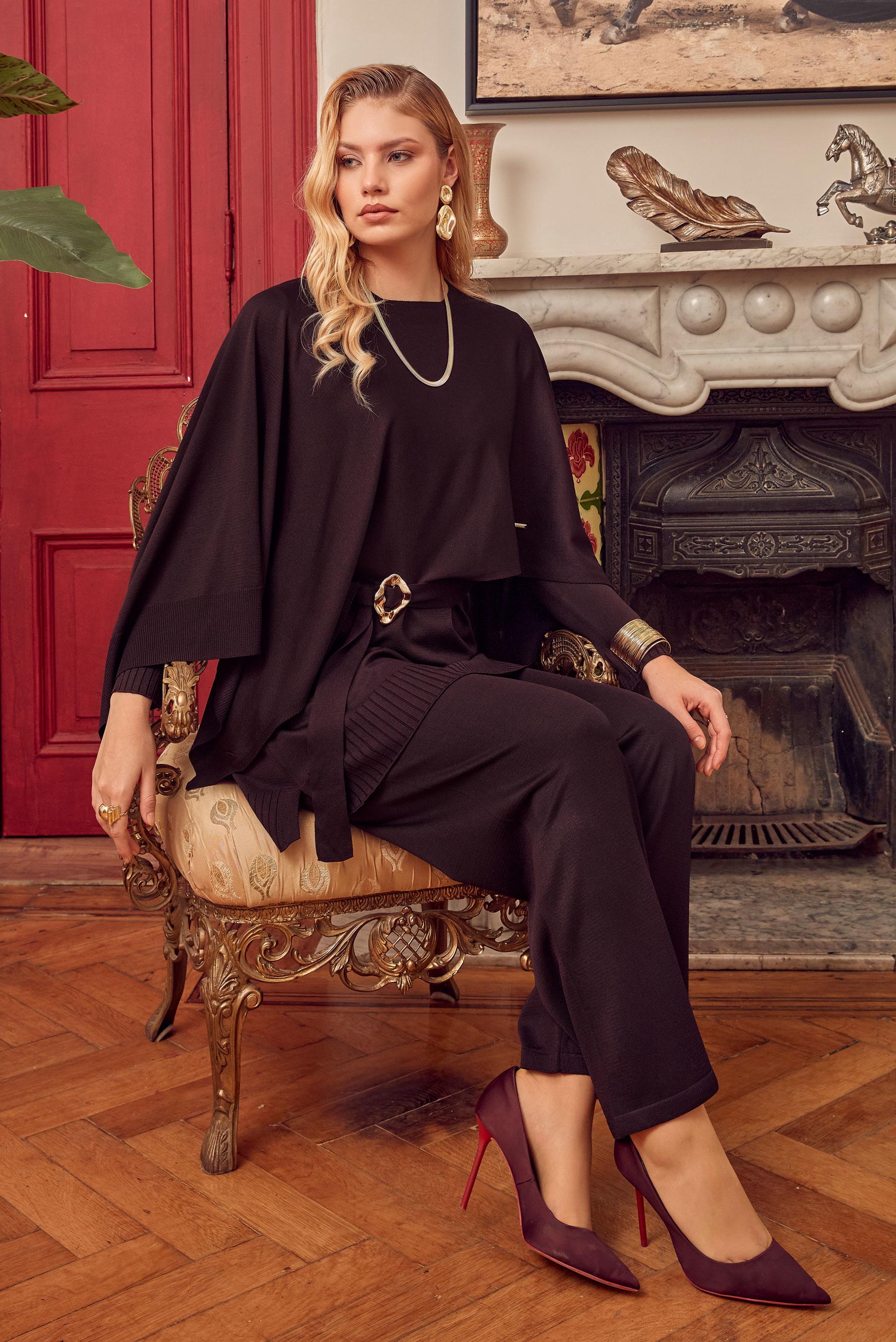 Hijab clothing DAMSON BELTED THREE PIECE KNITWEAR PANTSUIT 46961