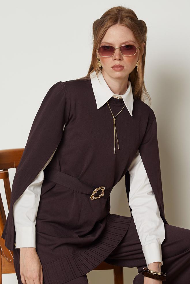 Tesettür giyim KAHVE 46964 İCE ELİTE TRİKO PANT.TK. 38-44 - ALVİNA