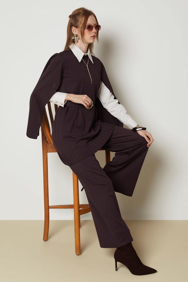 Tesettür giyim KAHVE 46964 İCE ELİTE TRİKO PANT.TK. 38-44 - ALVİNA