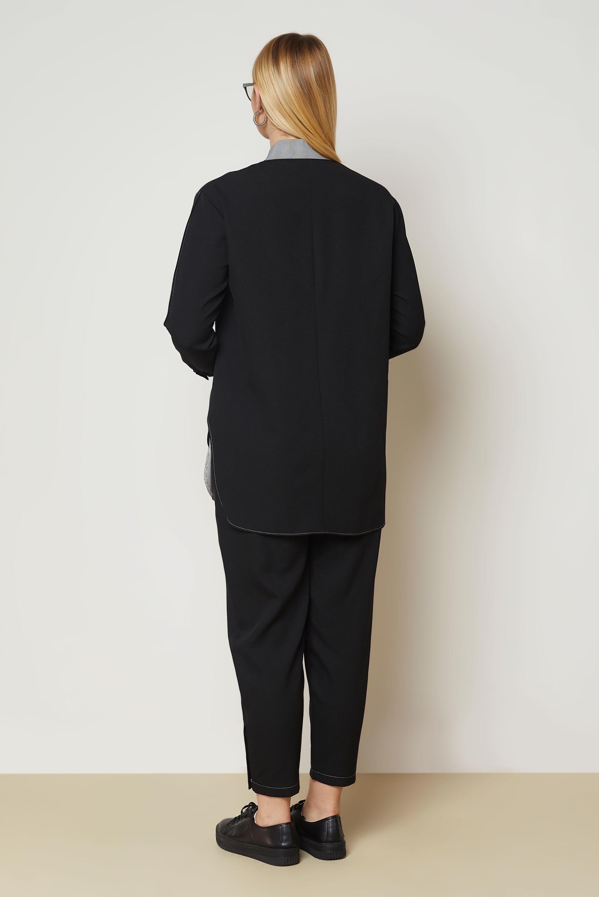 Hijab clothing BLACK SHIRT COLLAR PANTSUIT 47008
